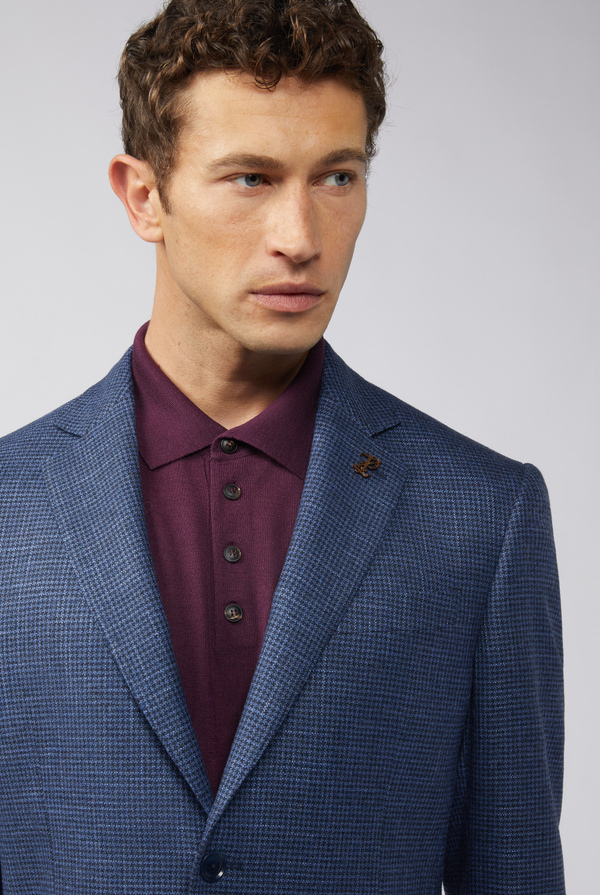 Key blazer in wool, bamboo and cashmere with Pied de Poule motif - Pal Zileri shop online
