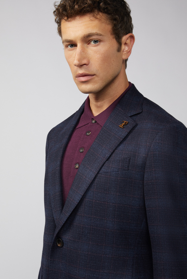 Tailored blazer in pure wool with Prince of Wales motif - Pal Zileri shop online
