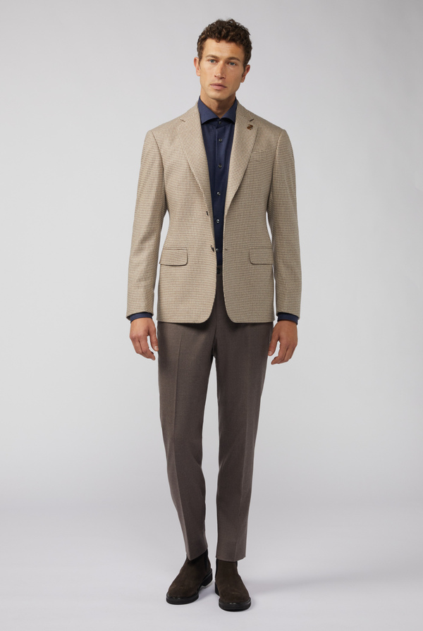Tailored blazer in pure cashmere with Pied de Poule motif - Pal Zileri shop online