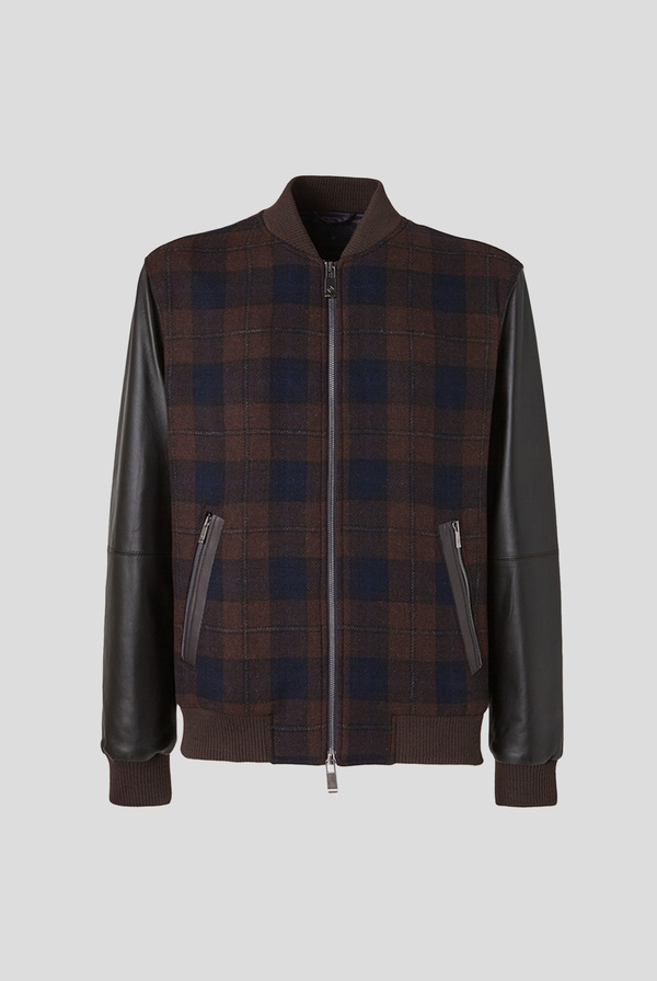 Varsity Jacket in pure wool with nappa leather sleeves - Pal Zileri shop online