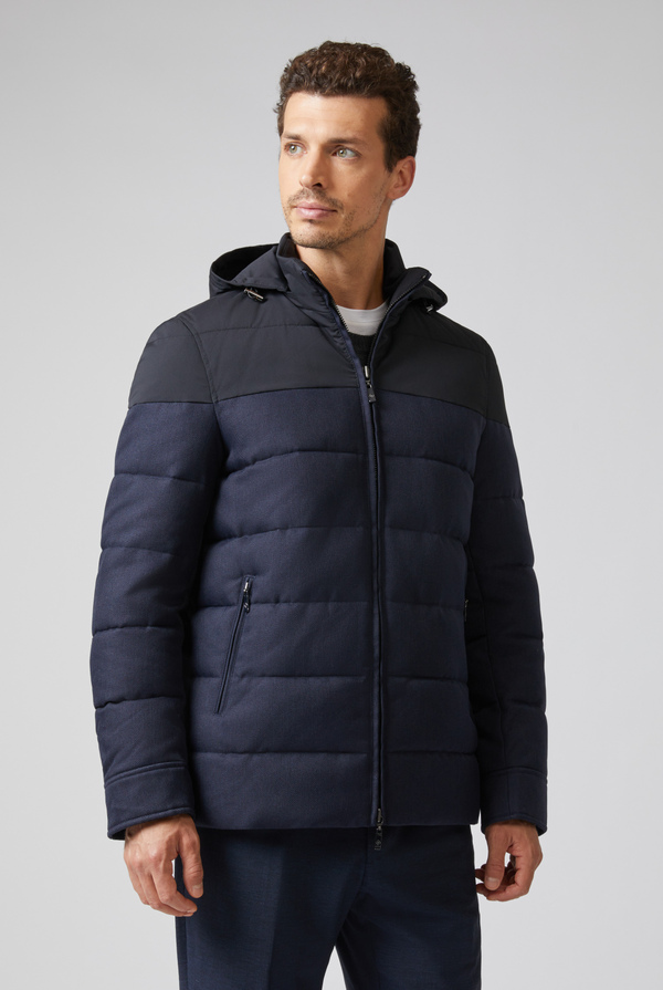 Eco-down jacket with contrast fabric and hood - Pal Zileri shop online