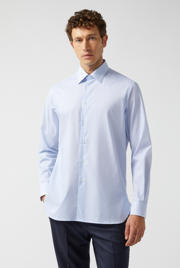 Shirt in cotton with Pied de Poule motif - Pal Zileri shop online