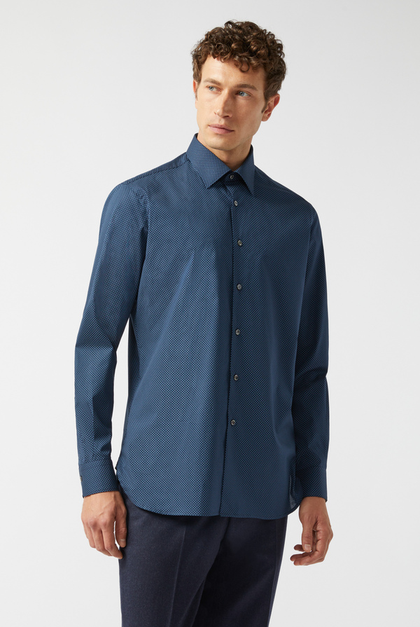 Shirt in cotton with micro-pattern - Pal Zileri shop online