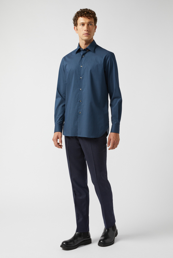 Shirt in cotton with micro-pattern - Pal Zileri shop online