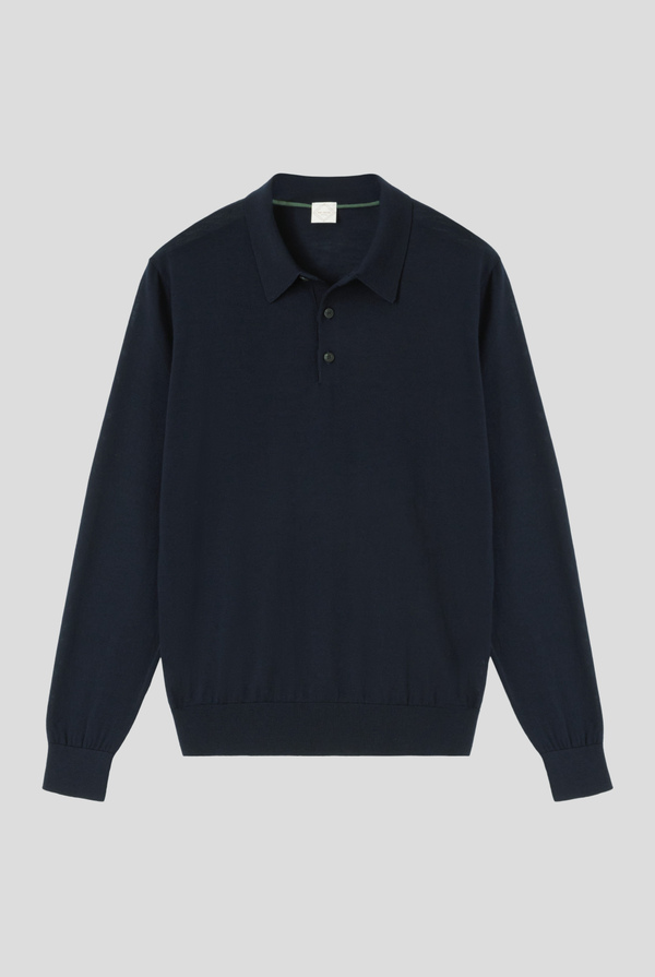 Long-sleeves polo in wool with buttons - Pal Zileri shop online