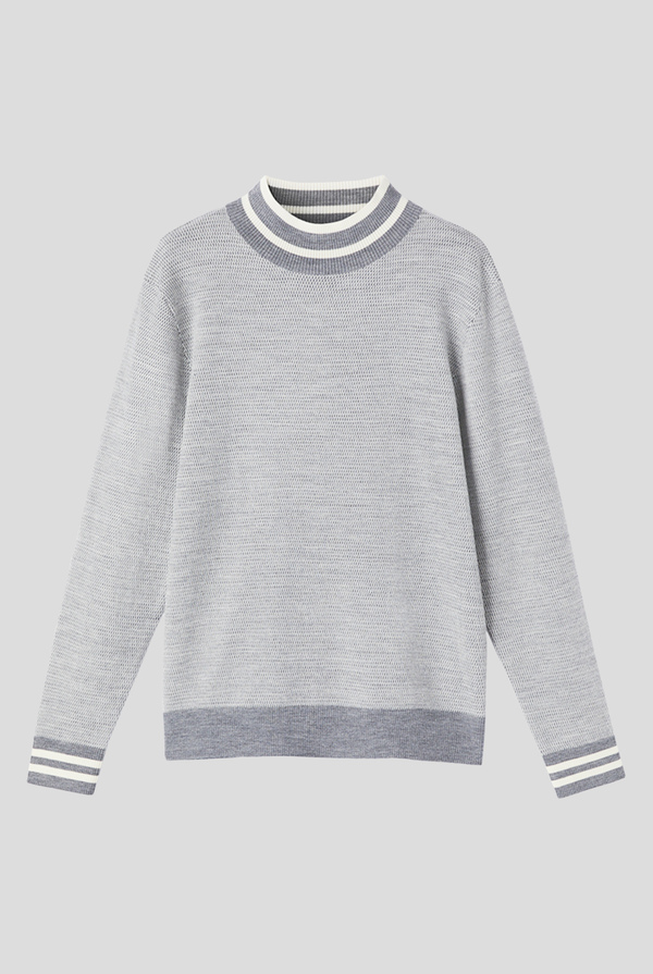Half-neck sweater in mixed wool with jacquard processing - Pal Zileri shop online