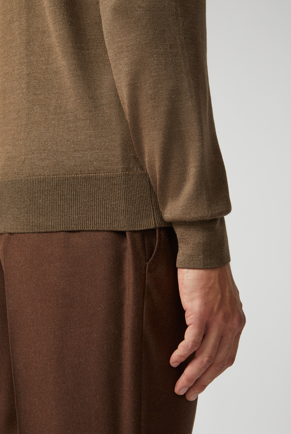 Long-sleeves polo in wool and silk with three buttons - Pal Zileri shop online