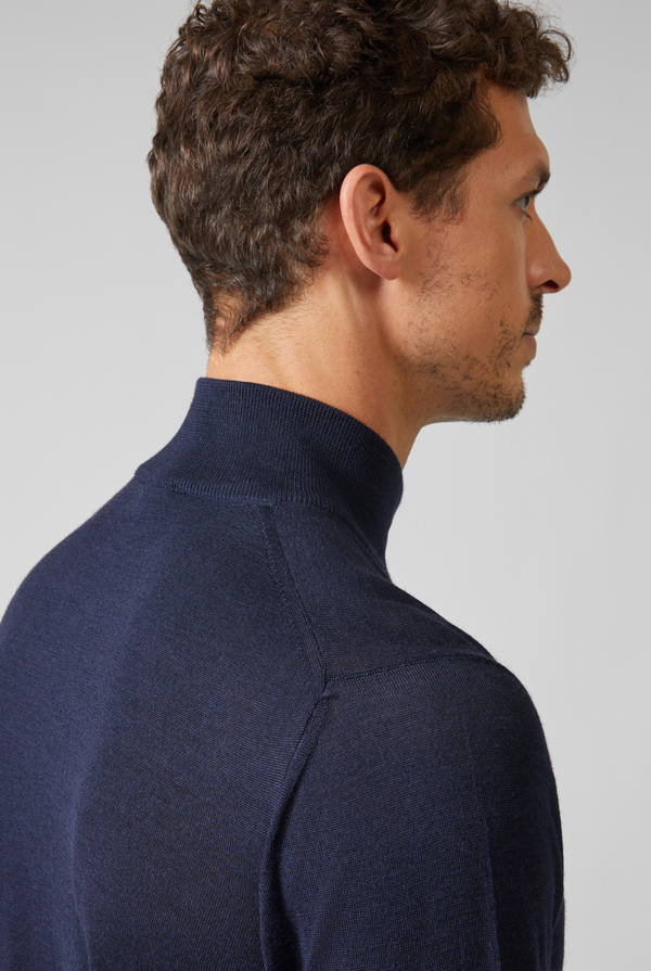 Zipped half-neck sweater in wool and silk - Pal Zileri shop online