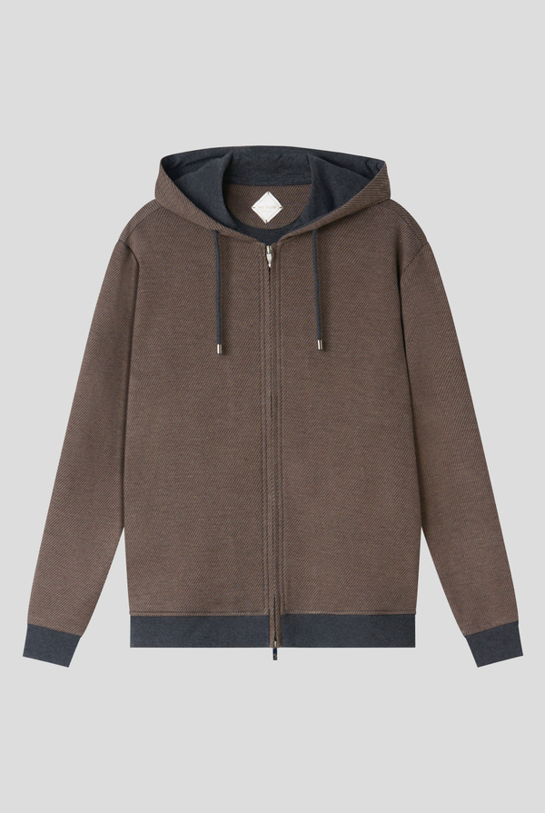 Cotton jacquard hoodie - Pal Zileri shop online