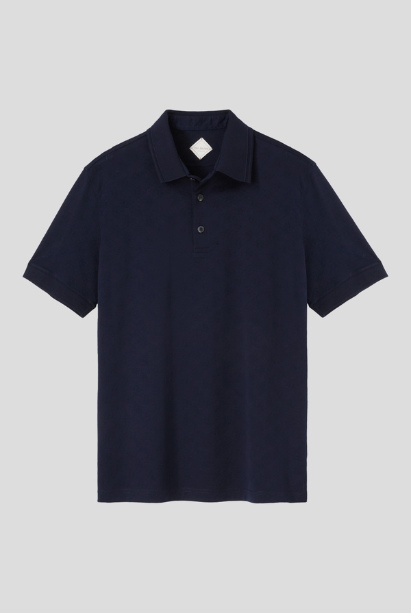 Short-sleeves polo in jersey cotton jacquard with PZ monogram - Pal Zileri shop online