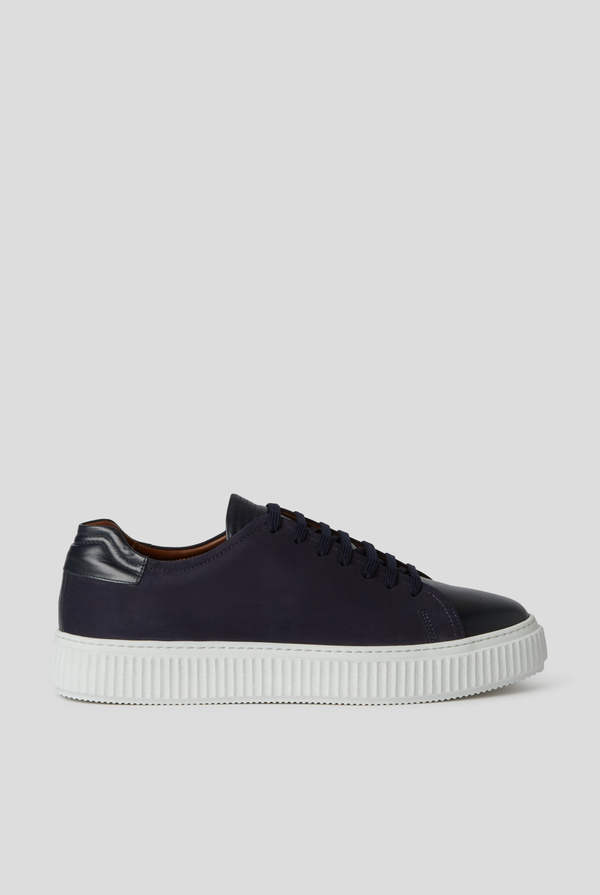 Sneakers in leather and suede with contrasting rubber sole - Pal Zileri shop online