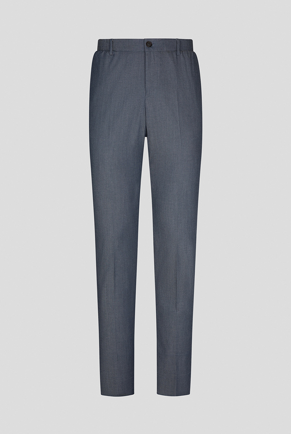 Slim fit lyocell and stretch cotton trousers with elastic waistband - Pal Zileri shop online