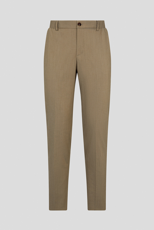 Slim fit lyocell and stretch cotton trousers with elastic waistband - Pal Zileri shop online