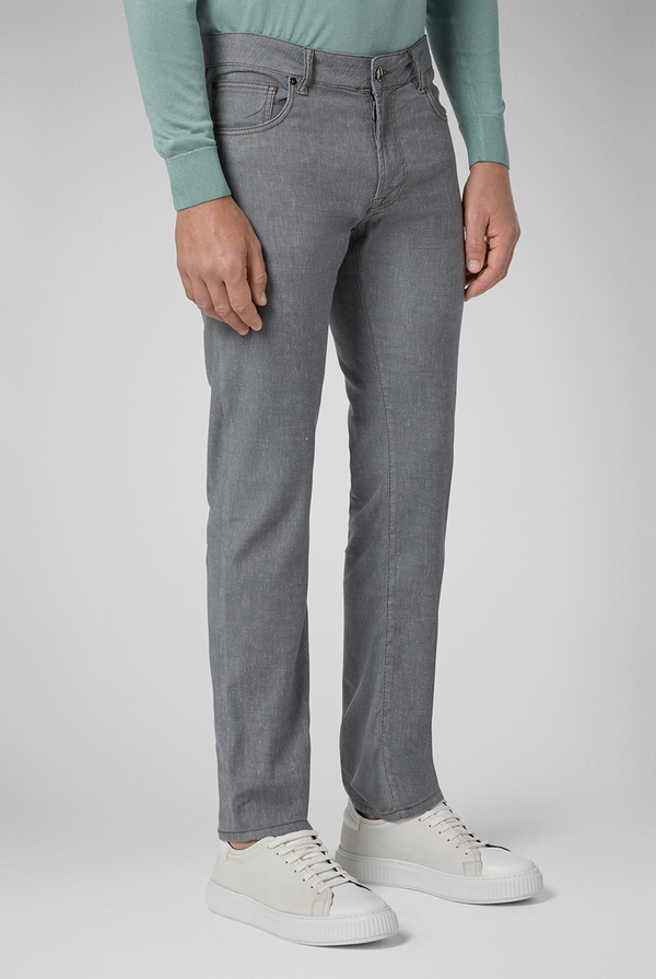 5-pocket trousers in a light and breathable stretch linen and cotton - Pal Zileri shop online