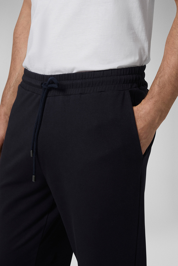 Stretch cotton fleece trousers with adjustable waist drawstring - Pal Zileri shop online