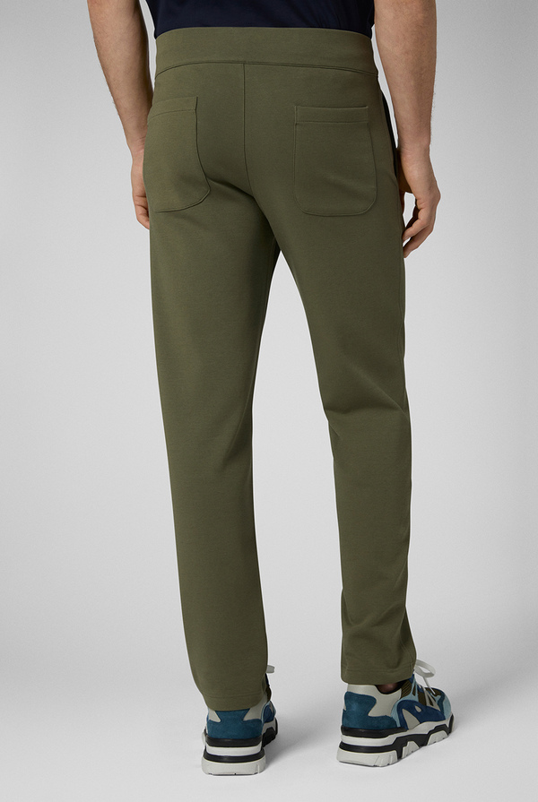 Stretch cotton fleece trousers with adjustable waist drawstring - Pal Zileri shop online