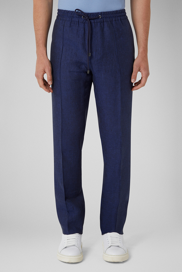 Pure linen trousers with adjustable waist drawstring - Pal Zileri shop online