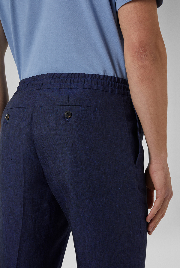 Pure linen trousers with adjustable waist drawstring - Pal Zileri shop online