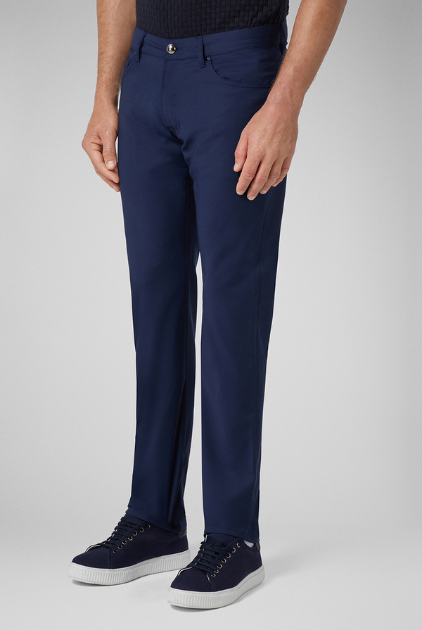 Straight leg 5-pocket trousers in stretch wool - Pal Zileri shop online
