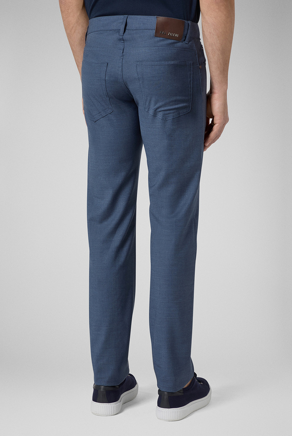 Straight leg 5-pocket trousers in stretch wool - Pal Zileri shop online