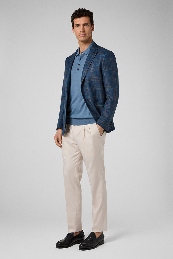 Half-lined and half-canvassed blazer from the Vicenza line in wool, silk and linen - Pal Zileri shop online