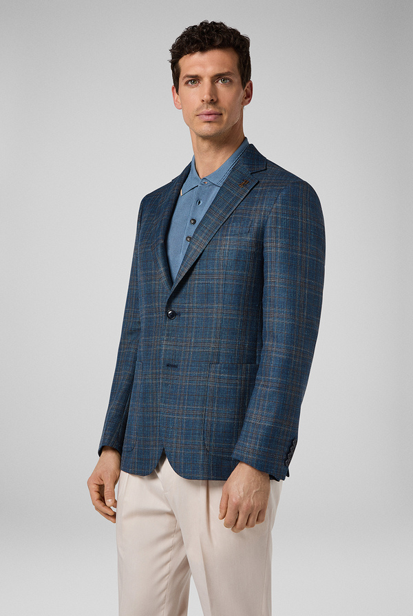 Half-lined and half-canvassed blazer from the Vicenza line in wool, silk and linen - Pal Zileri shop online