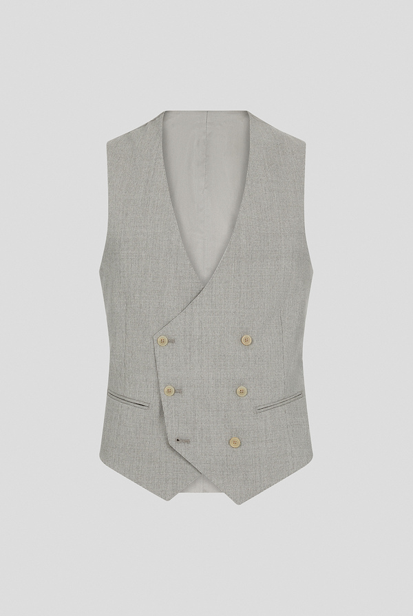 Three-piece suit from the Tailored line in wool and silk with micro patterns - Pal Zileri shop online