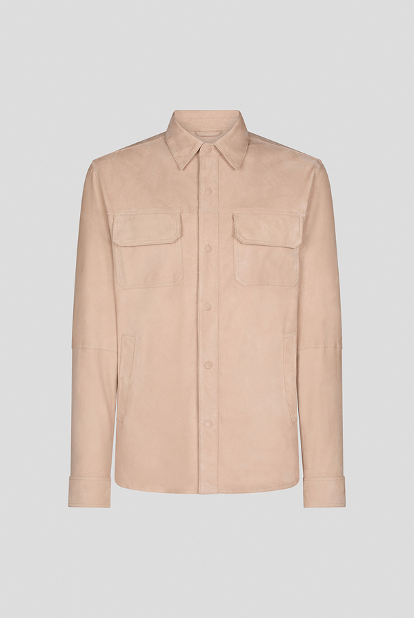 Overshirt in ultra-light suede fastened with snap buttons - Pal Zileri shop online