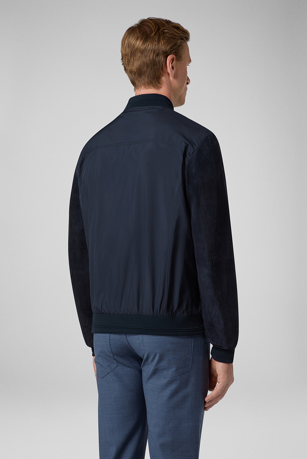 College-inspired jacket in nylon with contrasting suede sleeves - Pal Zileri shop online