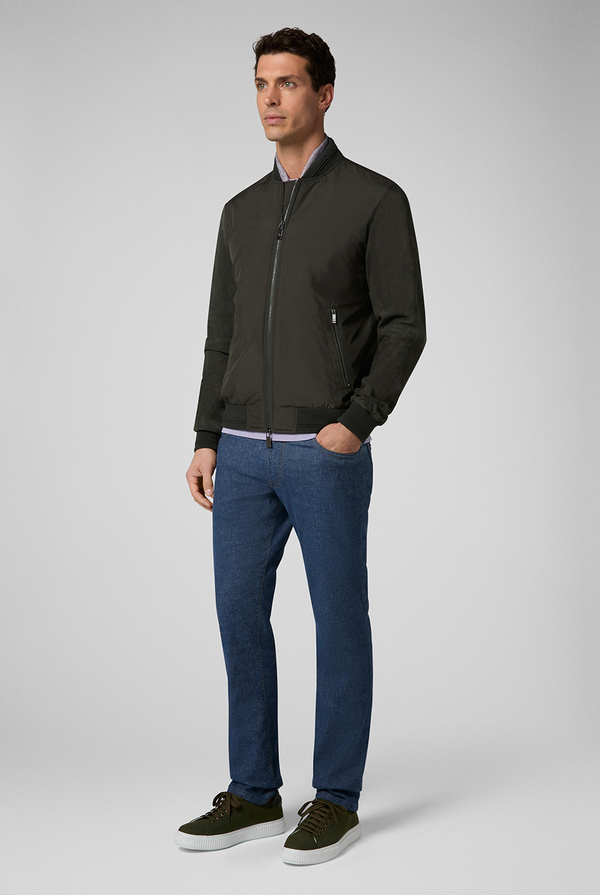 Varsity jacket  in nylon con maniche  in suede - Pal Zileri shop online