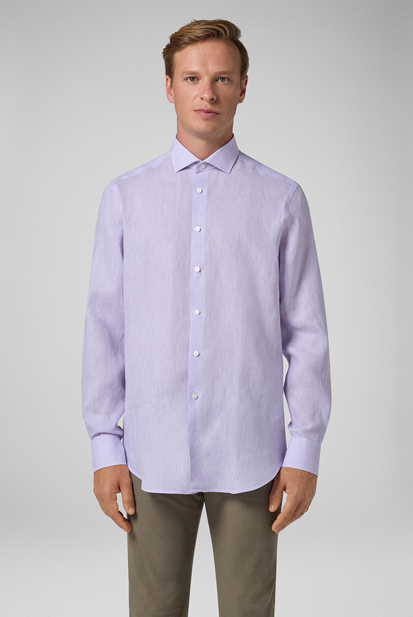 Pure linen shirt with french collar and standard cuffs - Pal Zileri shop online