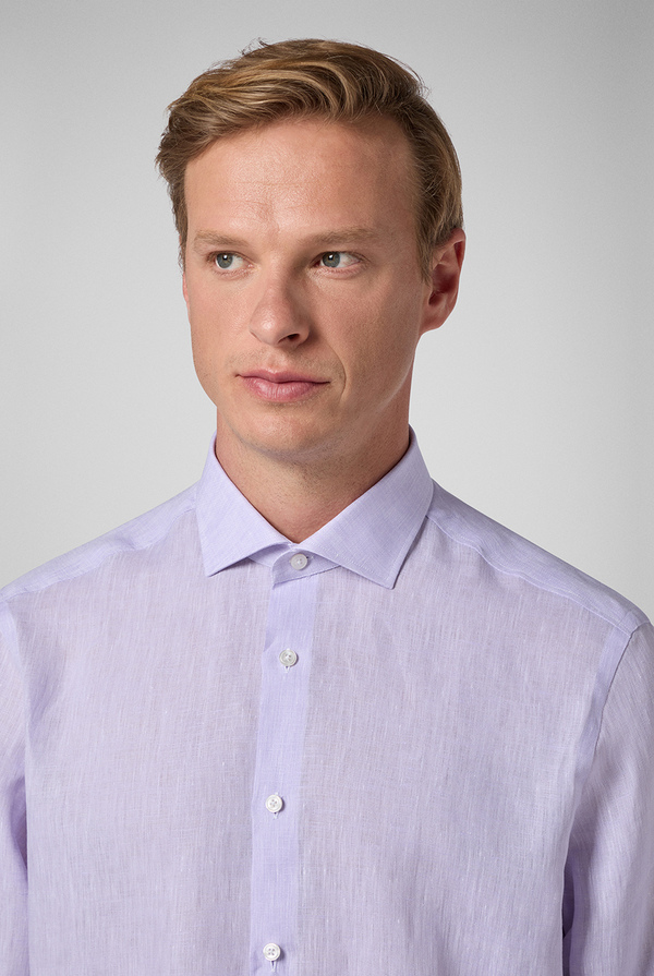 Pure linen shirt with french collar and standard cuffs - Pal Zileri shop online