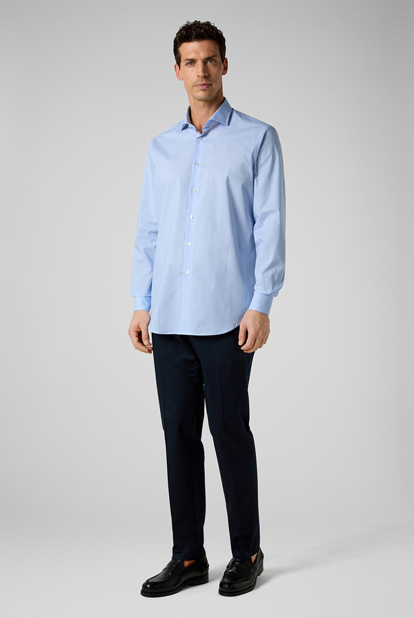Printed cotton shirt with spread collar and standard cuffs - Pal Zileri shop online