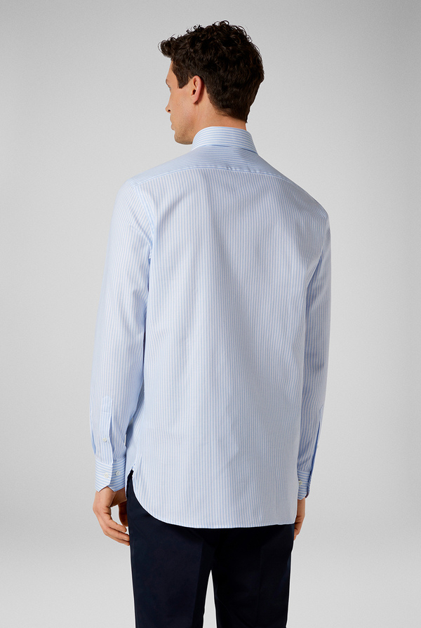 Pure cotton shirt with striped pattern, spread collar and standard cuffs - Pal Zileri shop online
