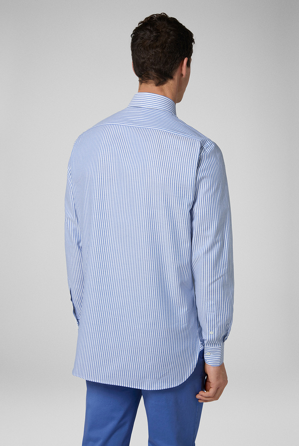 Pure cotton shirt with striped pattern, spread collar and standard cuffs - Pal Zileri shop online