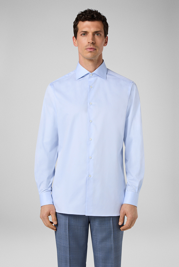 Pure cotton shirt with spread collar and double cuff fastening - Pal Zileri shop online