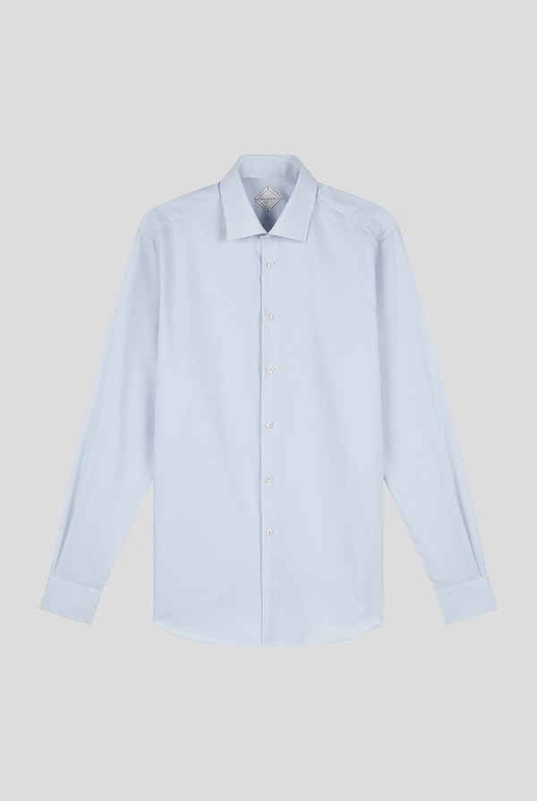 Striped cotton jacquard shirt, standard collar and cuffs - Pal Zileri shop online
