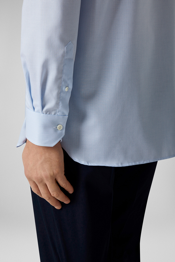 Striped cotton jacquard shirt, standard collar and cuffs - Pal Zileri shop online