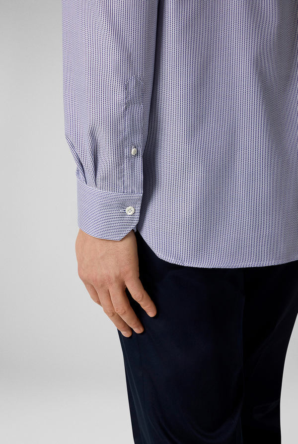 Striped cotton jacquard shirt, standard collar and cuffs - Pal Zileri shop online