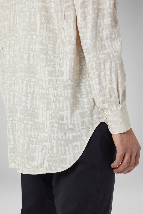 Printed overshirt in viscose and linen with pajama collar - Pal Zileri shop online