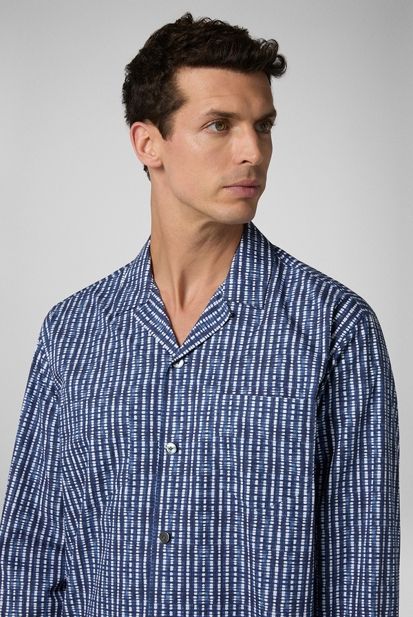Printed viscose overshirt with pajama collar and exclusive Pal Zileri print - Pal Zileri shop online