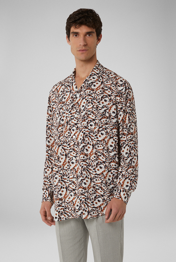 Printed viscose overshirt with pajama collar and exclusive Pal Zileri print - Pal Zileri shop online