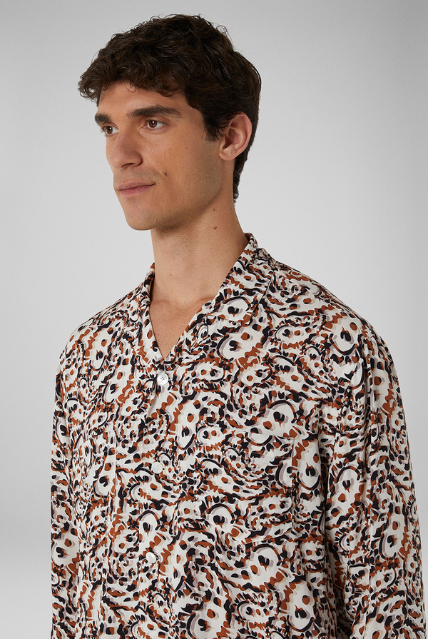 Printed viscose overshirt with pajama collar and exclusive Pal Zileri print - Pal Zileri shop online