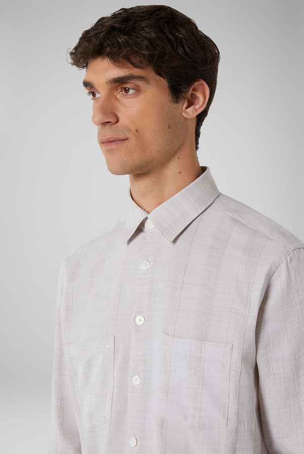 Printed viscose overshirt with chest patch pockets - Pal Zileri shop online