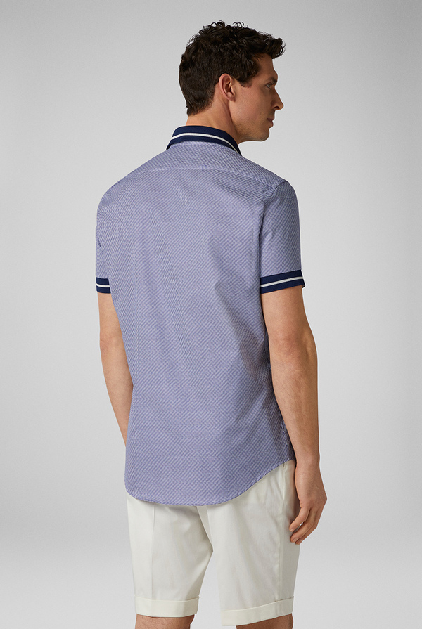 Short-sleeved cotton shirt with striped motif - Pal Zileri shop online