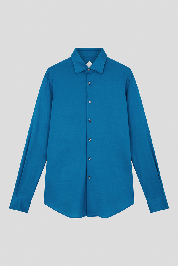 Pure cotton jersey shirt with standard collar and cuffs - Pal Zileri shop online