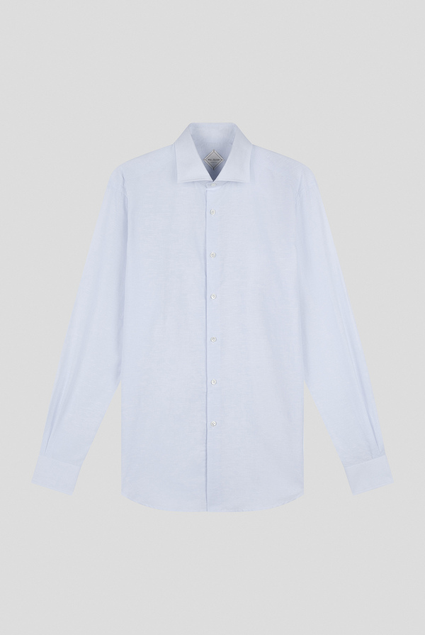 Cotton and linen shirt with soft construction, spread collar and standard cuffs - Pal Zileri shop online