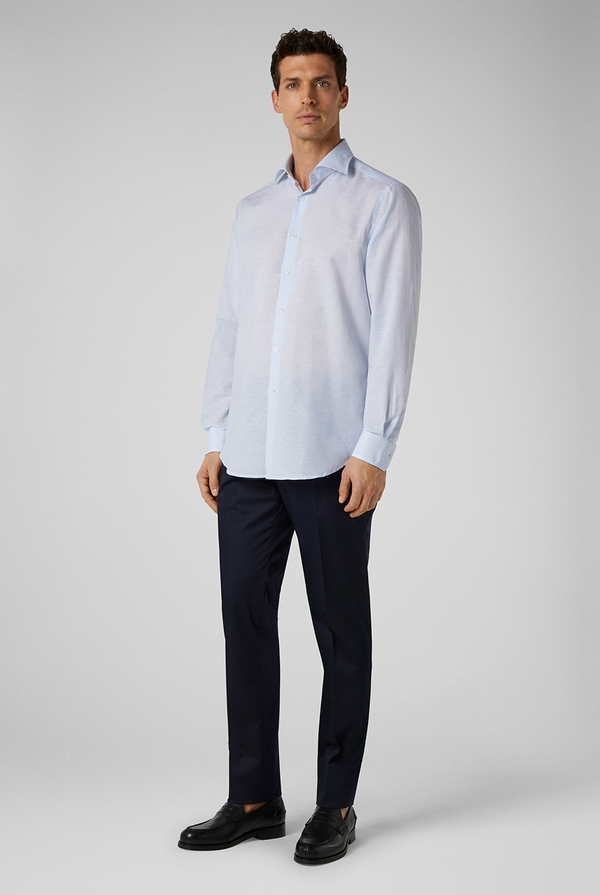 Cotton and linen shirt with soft construction, spread collar and standard cuffs - Pal Zileri shop online