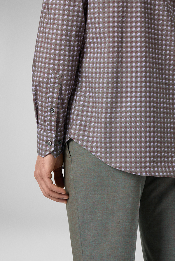 Stretch cotton shirt with exclusive Pal Zileri print - Pal Zileri shop online