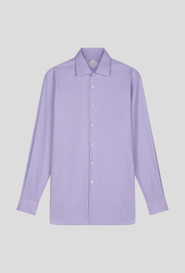 Cotton shirt with micro pattern, standard collar and cuffs - Pal Zileri shop online
